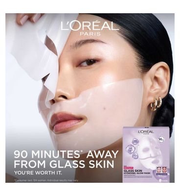 L'Oreal Paris Revitalift Glass Skin Hydrogel Glow Mask 4x, Korean Skincare Inspired Face Masks, 4pc (3)
