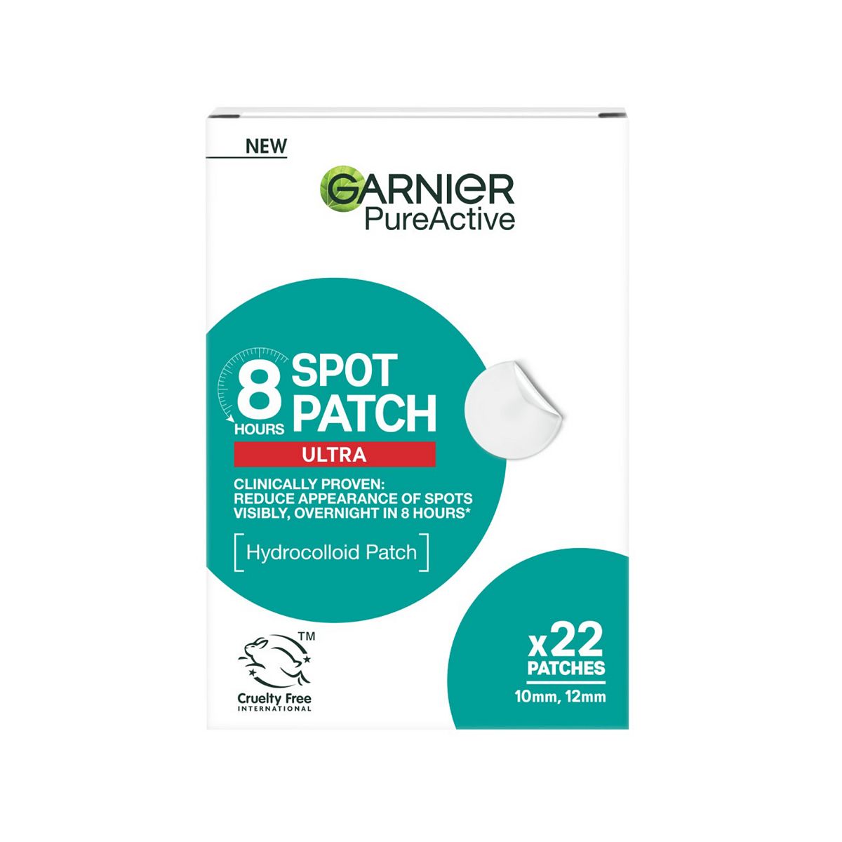 Garnier Pure Active 8H Spot Patch Ultra Thick Reduce The Appearance Of Spots In 22 Patches, 10g