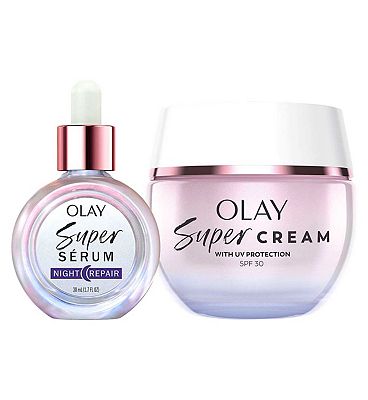 Click to view product details and reviews for Olay Super Cream Face Moisturiser Olay Super Serum Night 30ml Bundle.