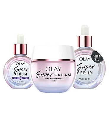 Click to view product details and reviews for Olay Super Cream Face Moisturiser Olay Super Serum Night 30ml Olay Super Serum 50ml Bundle.