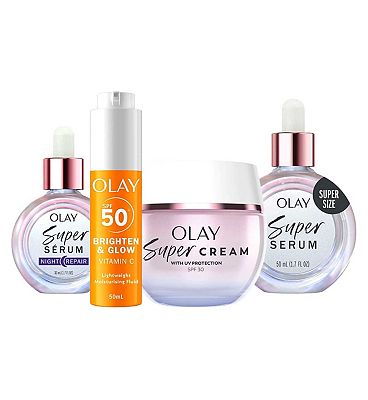 Click to view product details and reviews for Olay Super Cream Face Moisturiser Olay Super Serum Night 30ml Olay Super Serum 50ml Olay Vit C Moisturiser Face Fluid Bundle.