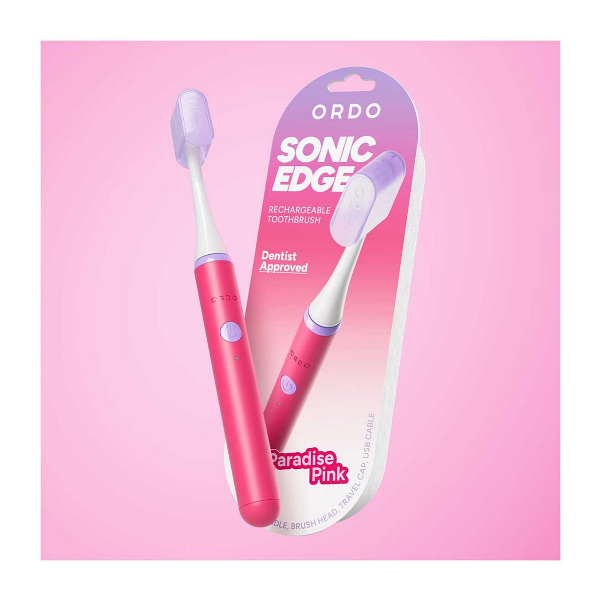 Ordo Sonic Edge Rechargeable Toothbrush Paradise Pink