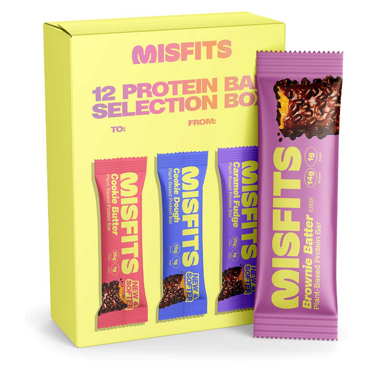Misfits Plant Based Protein Bars Selection Box Assorted Flavours 50G 12S