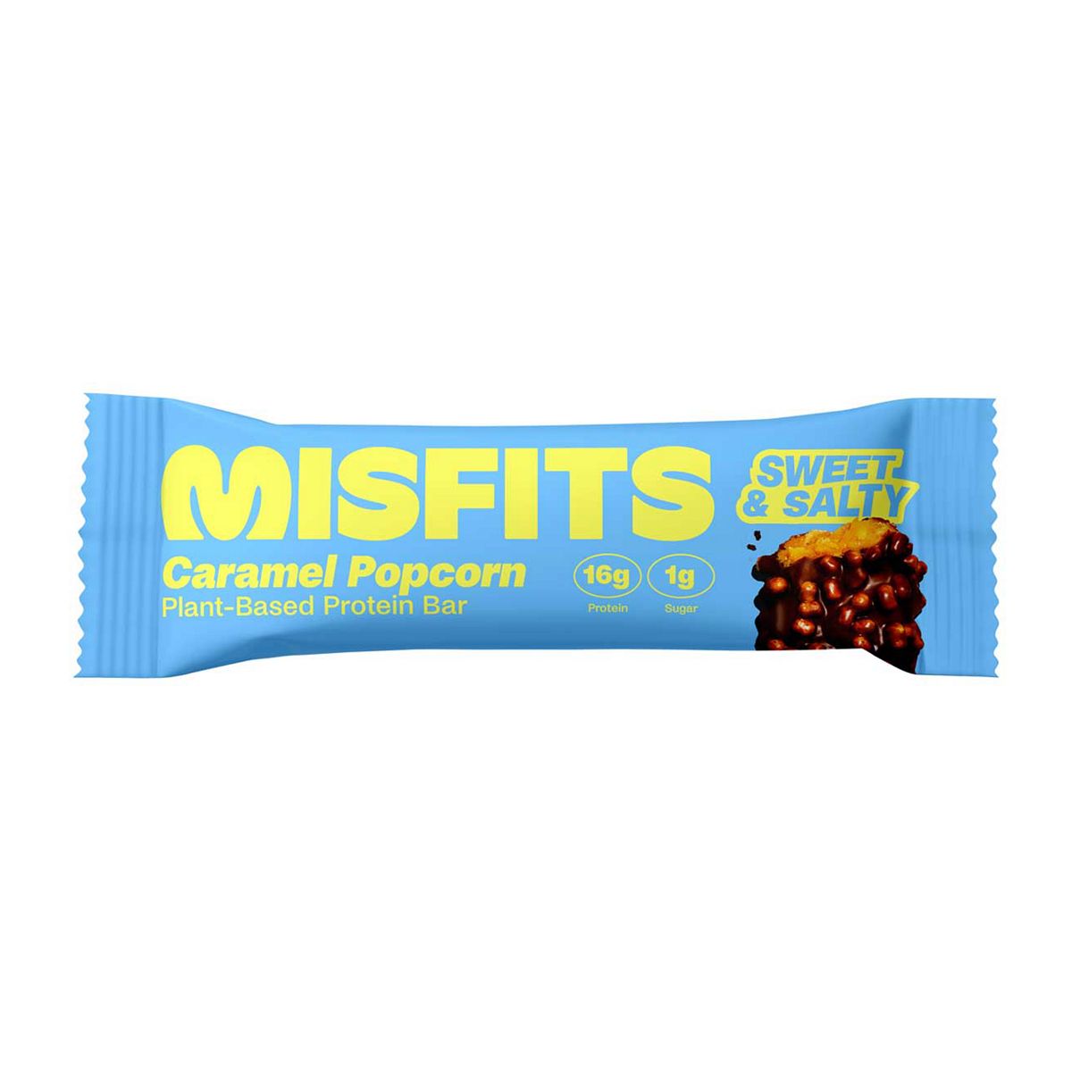Misfits Plant Based Low Sugar Protein Bar Caramel Popcorn Flavor 50G