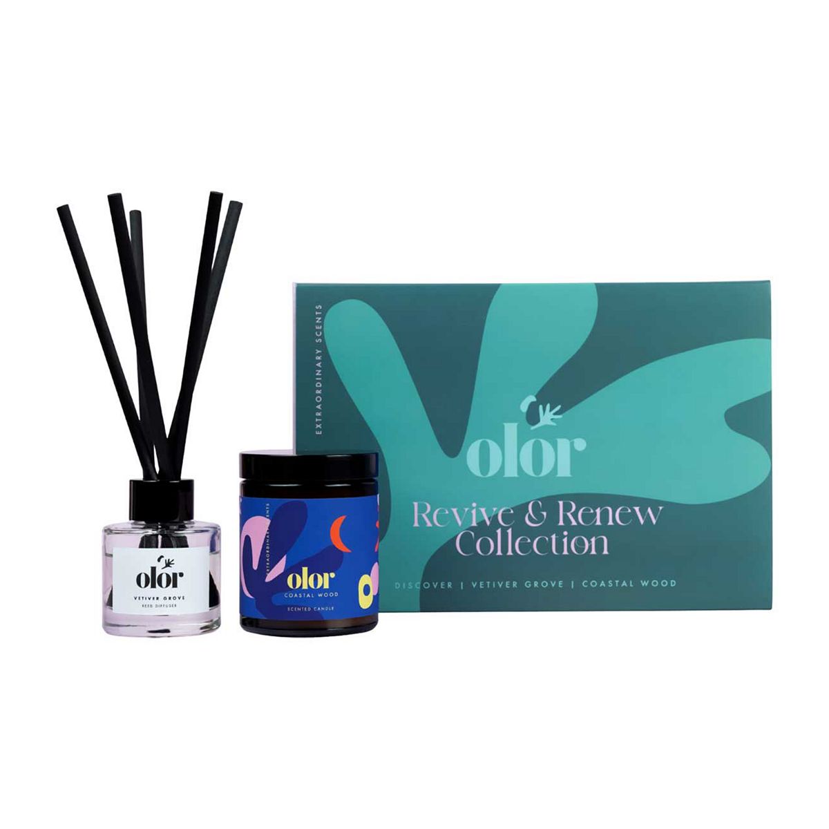 Olor Revive And Renew Collection Candle Diffuser Gift Set