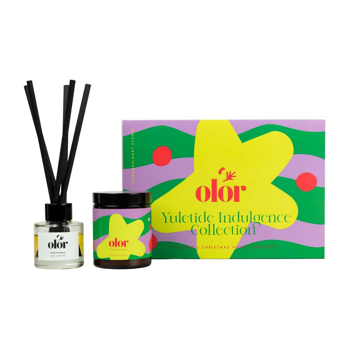 Olor Yuletide Indulgence Collection Candle And Diffuser Gift Set