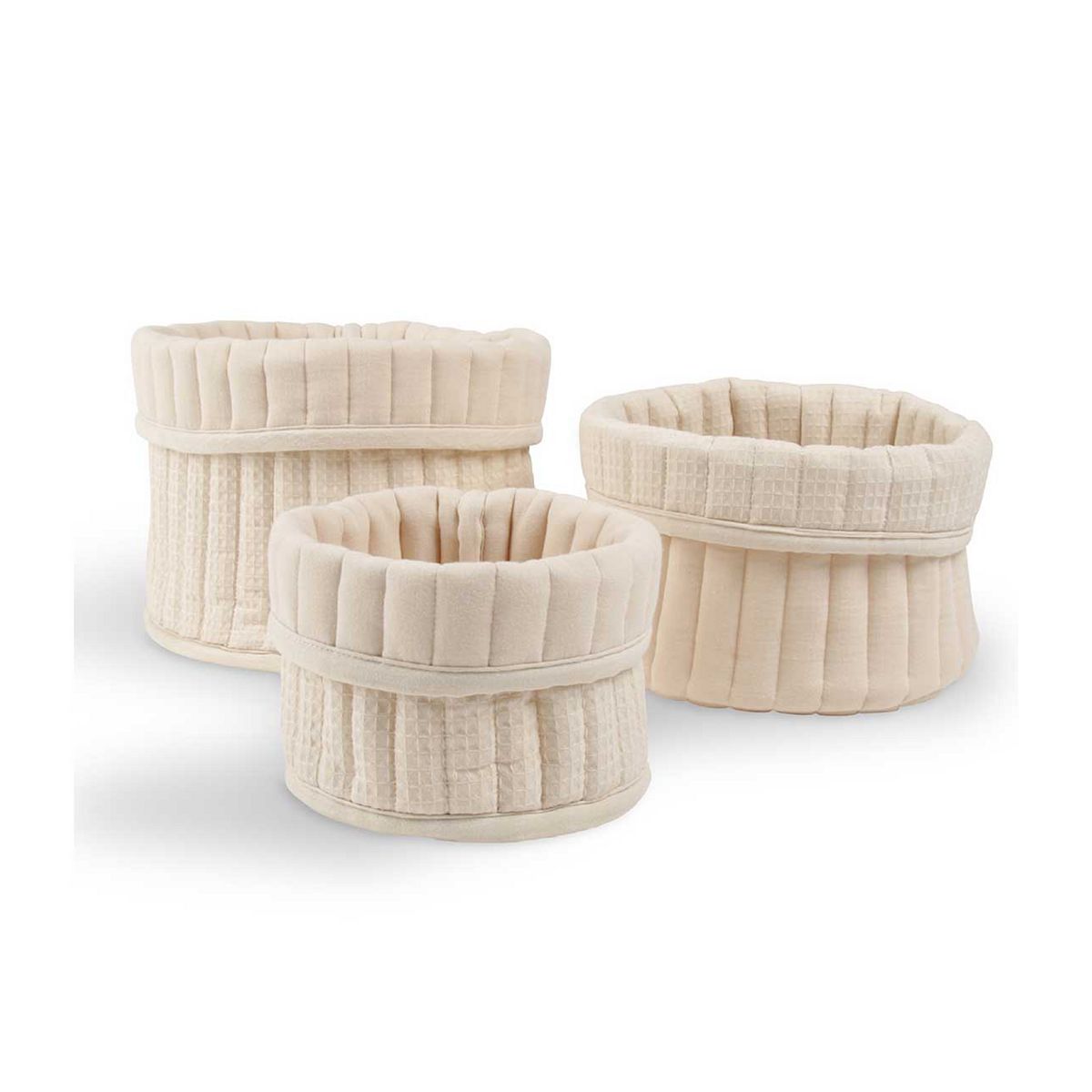 Cuddleco 3 Pack Storage Basket Cashmere Waffle