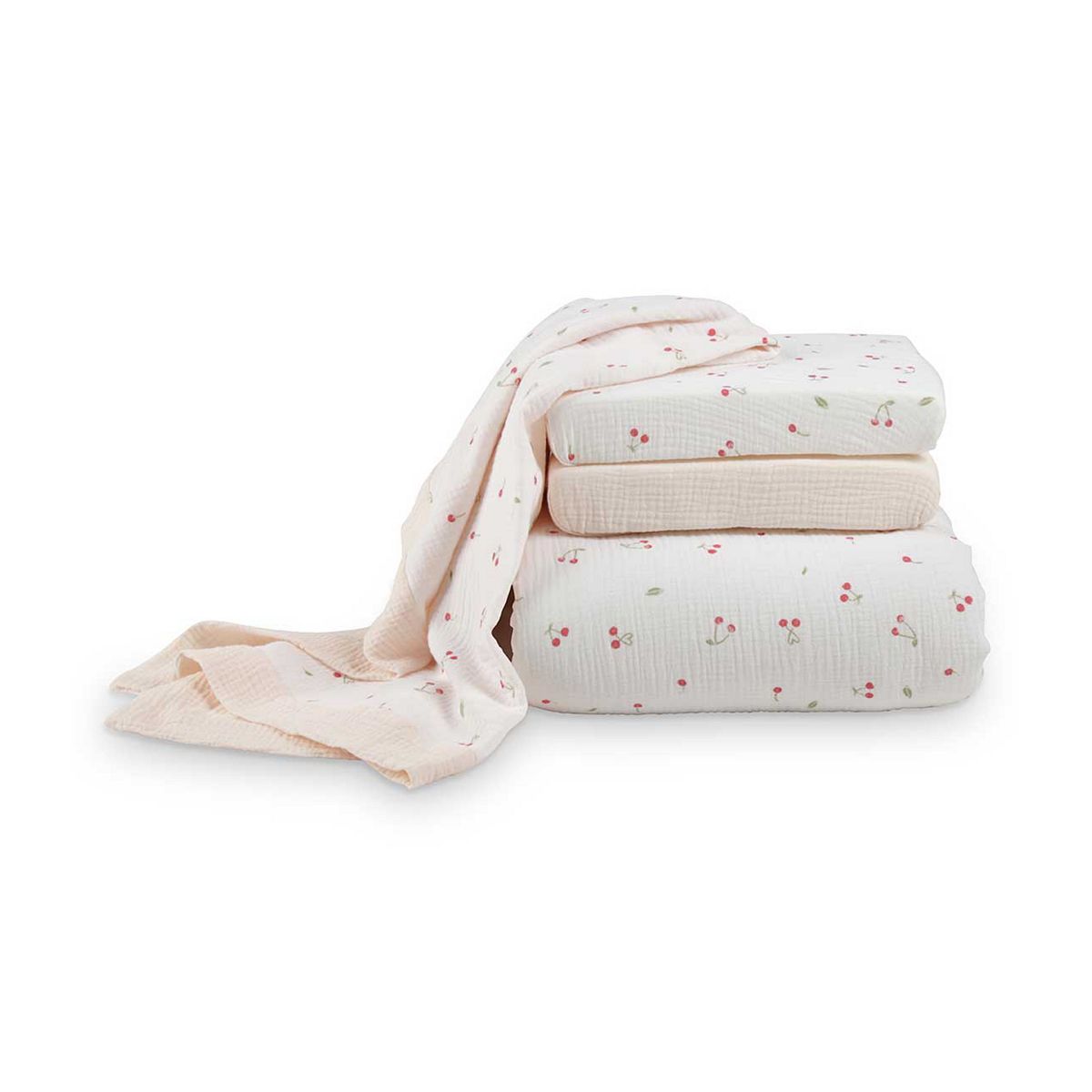 Cuddleco 4 Piece Cot Bedding Set Ditsy Cherry