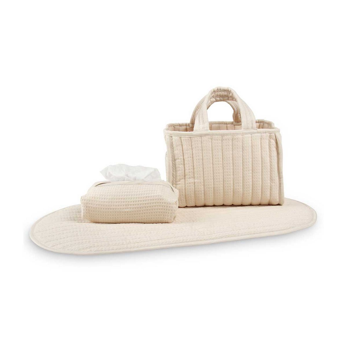 Cuddleco Changing Set Cashmere Waffle