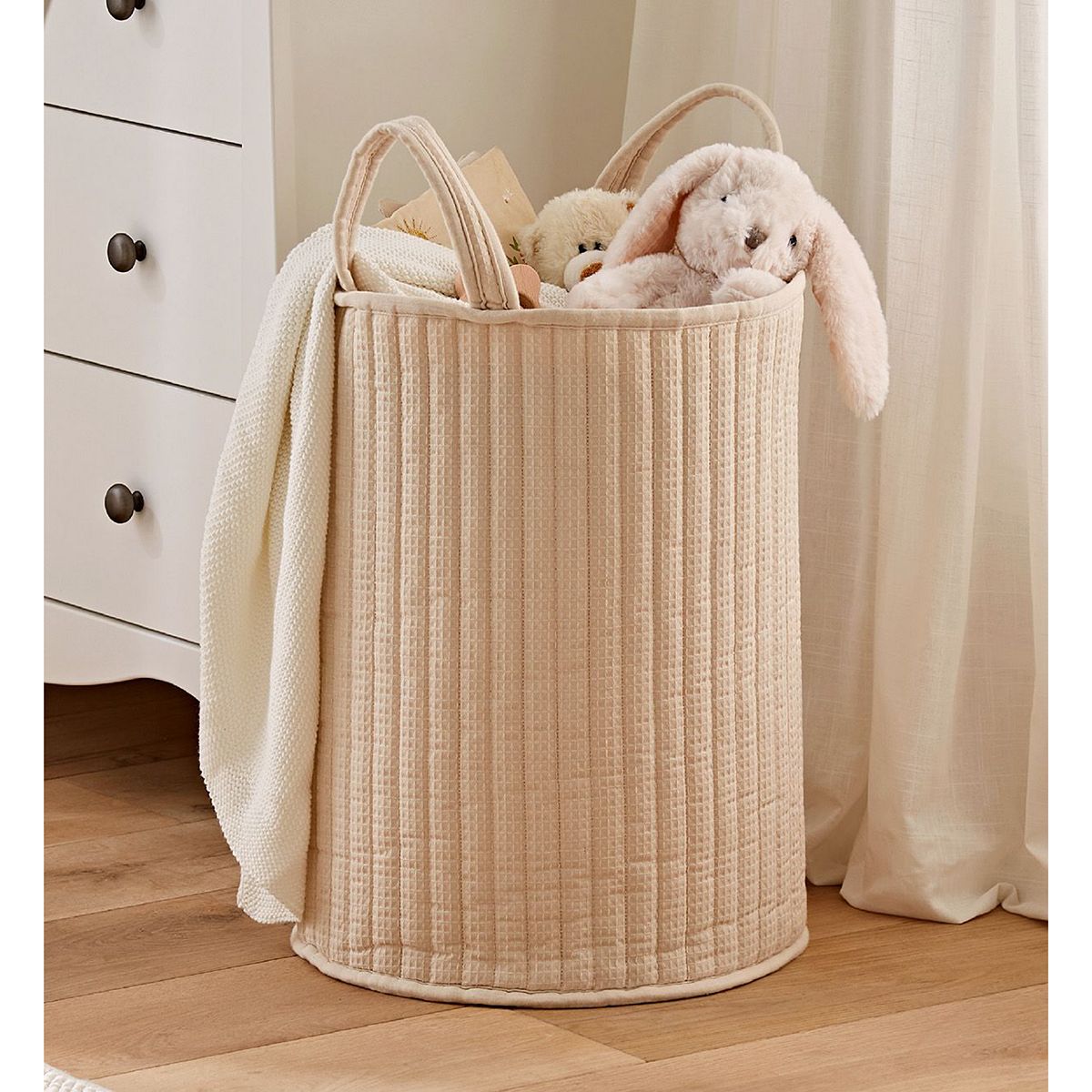 Cuddleco Large Laundry Storage Basket Cashmere Waffle