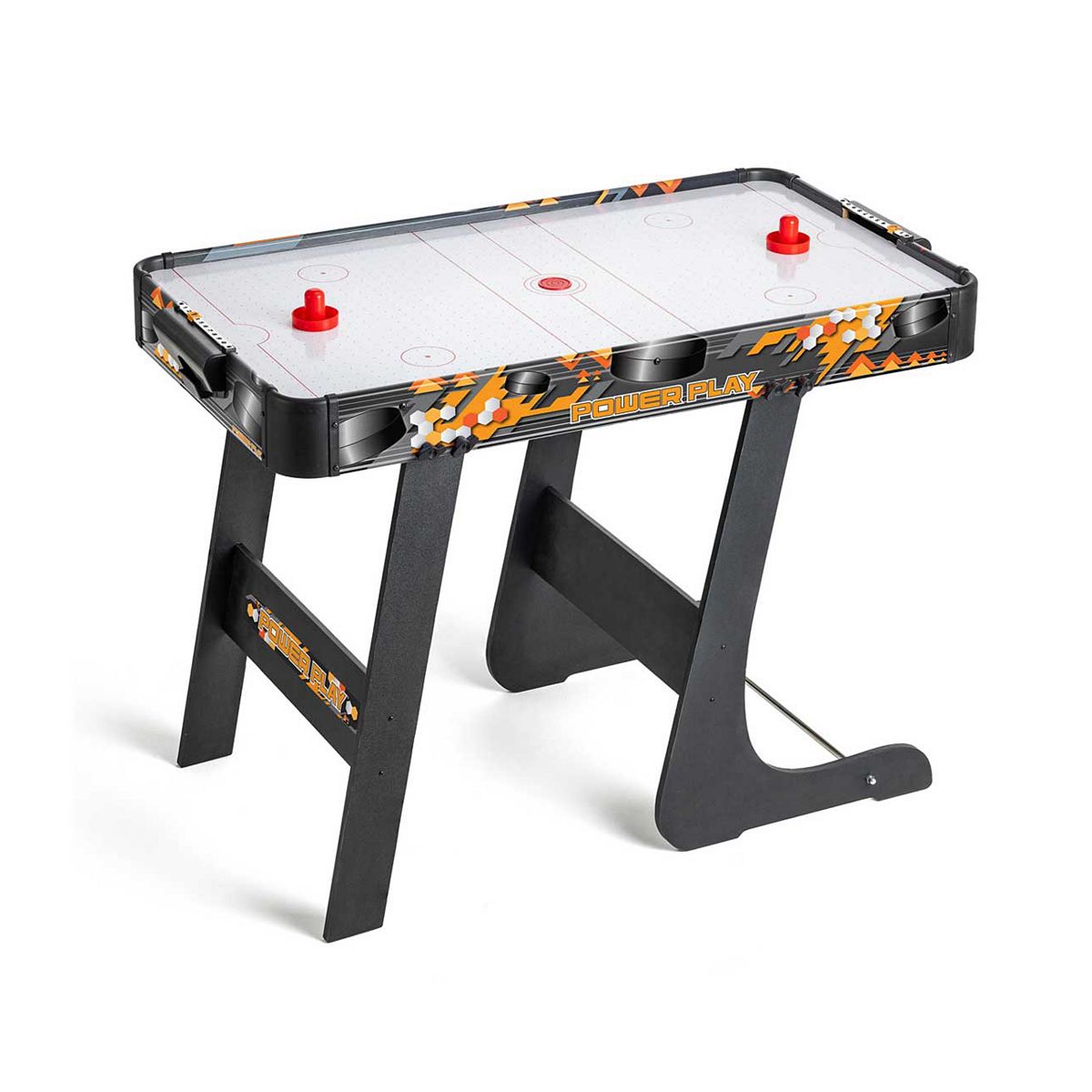 Powerplay 3 Foot Folding Air Hockey Game Table - Black