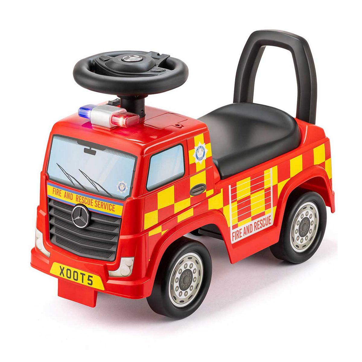 Xootz Mercedes-Benz Fire Truck Foot To Floor Ride On In Red