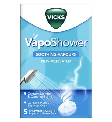 VICKS Vapo Shower – With Menthol & Camphor Scents – Soothing Vapors – 5 ...