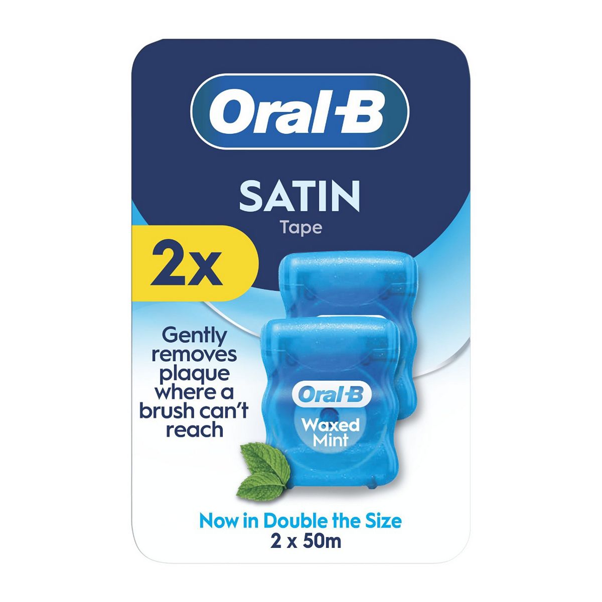 Oral B Oral-B Satin Tape Floss Removes Plaque Waxed Dental For Tight Spaces Mint Flavour 50M