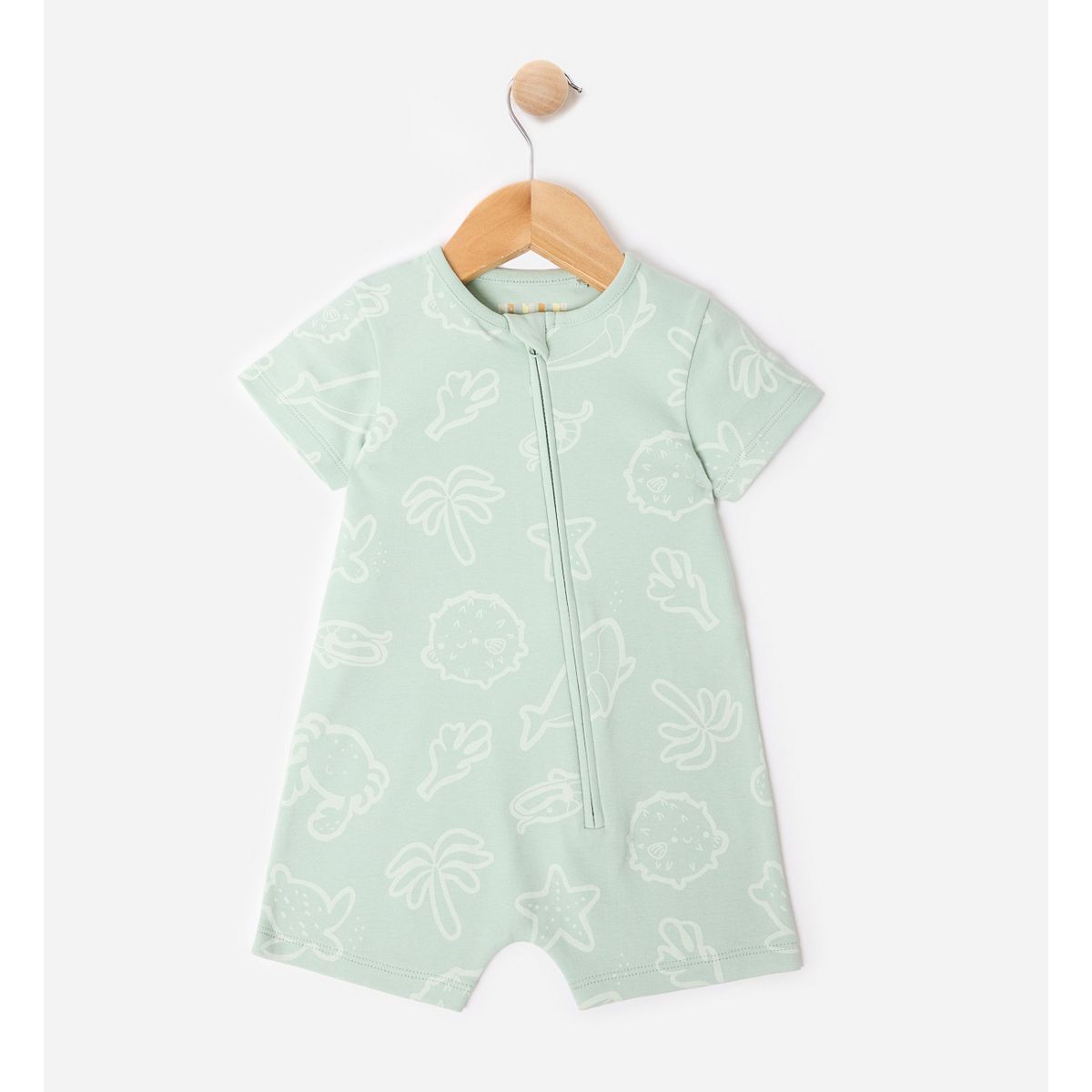 Maybe Baby Green Shortie Sleepsuit Multicolor