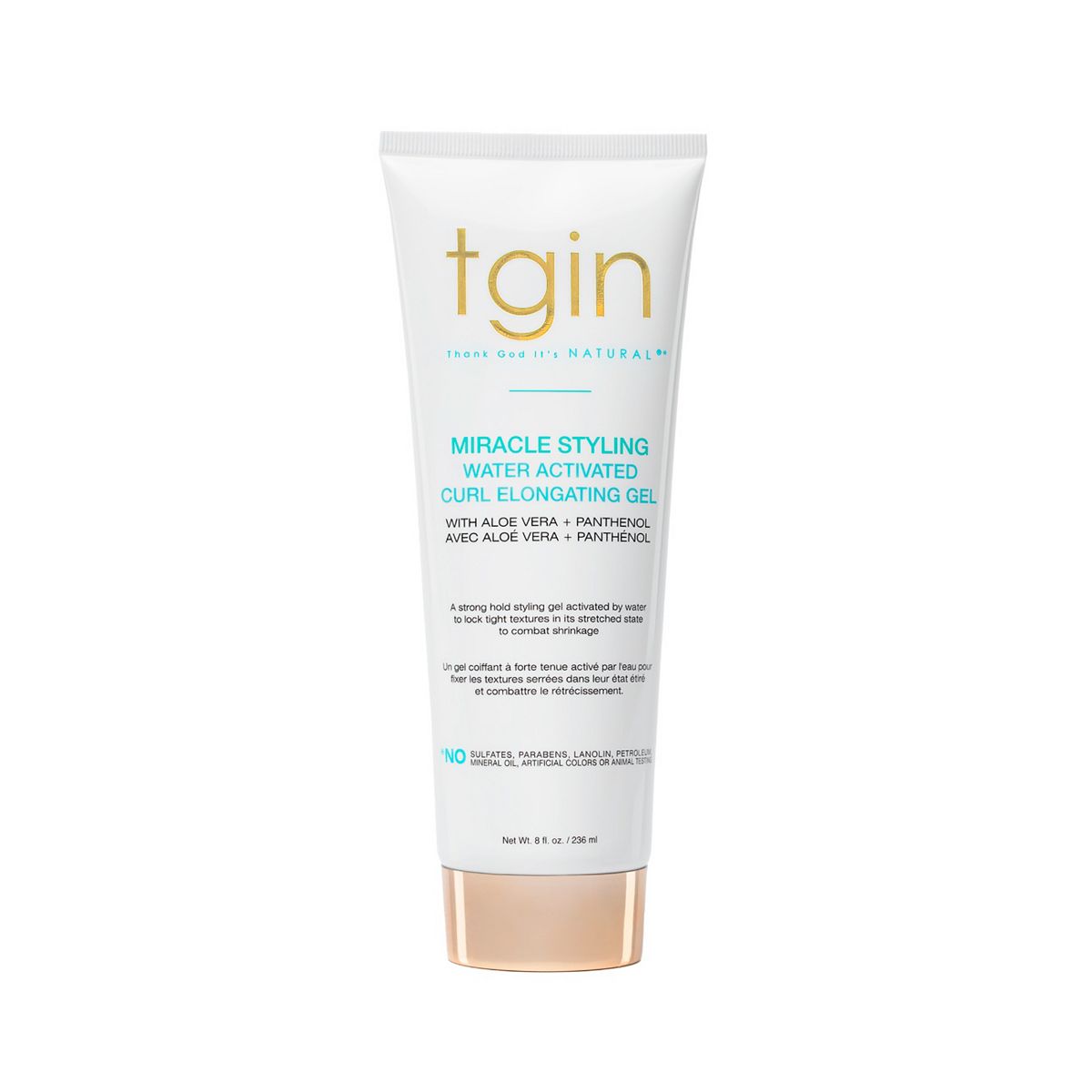tgin Miracle Styling Water Activated Curl Elongating Gel 236ml