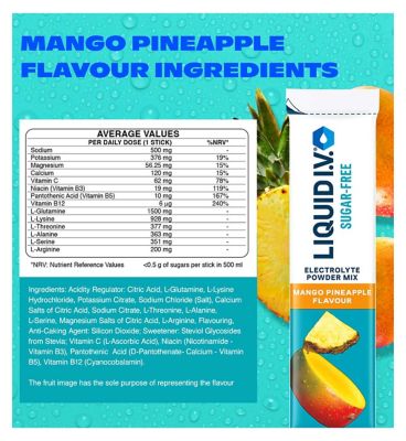 Liquid I.V.® Sugar Free Mango Pineapple Electrolyte Powder Mix 6 Sachets (2)