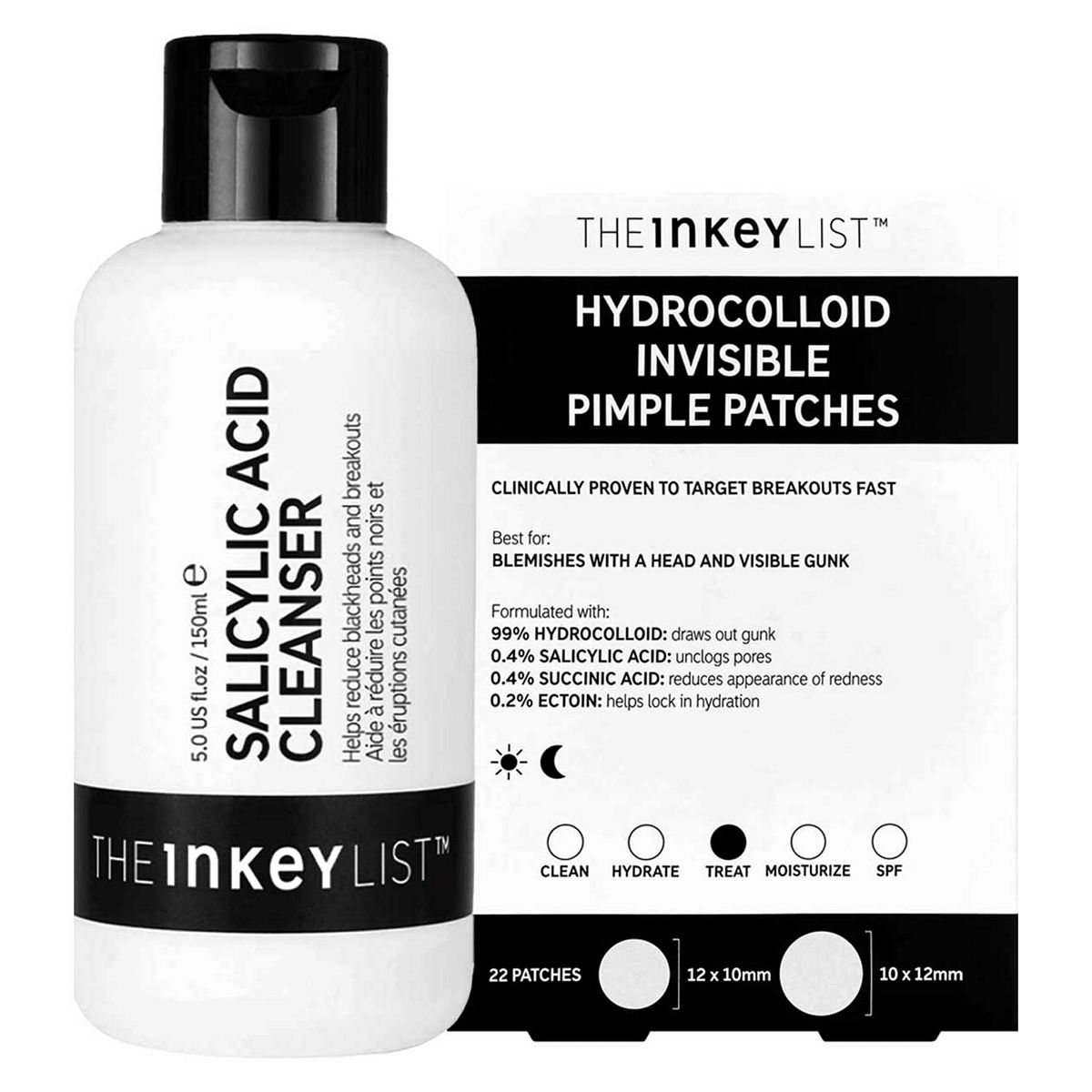 The Inkey List Inkey Salicylic Acid Cleanser 150Ml & Hydrocolloid Pimple