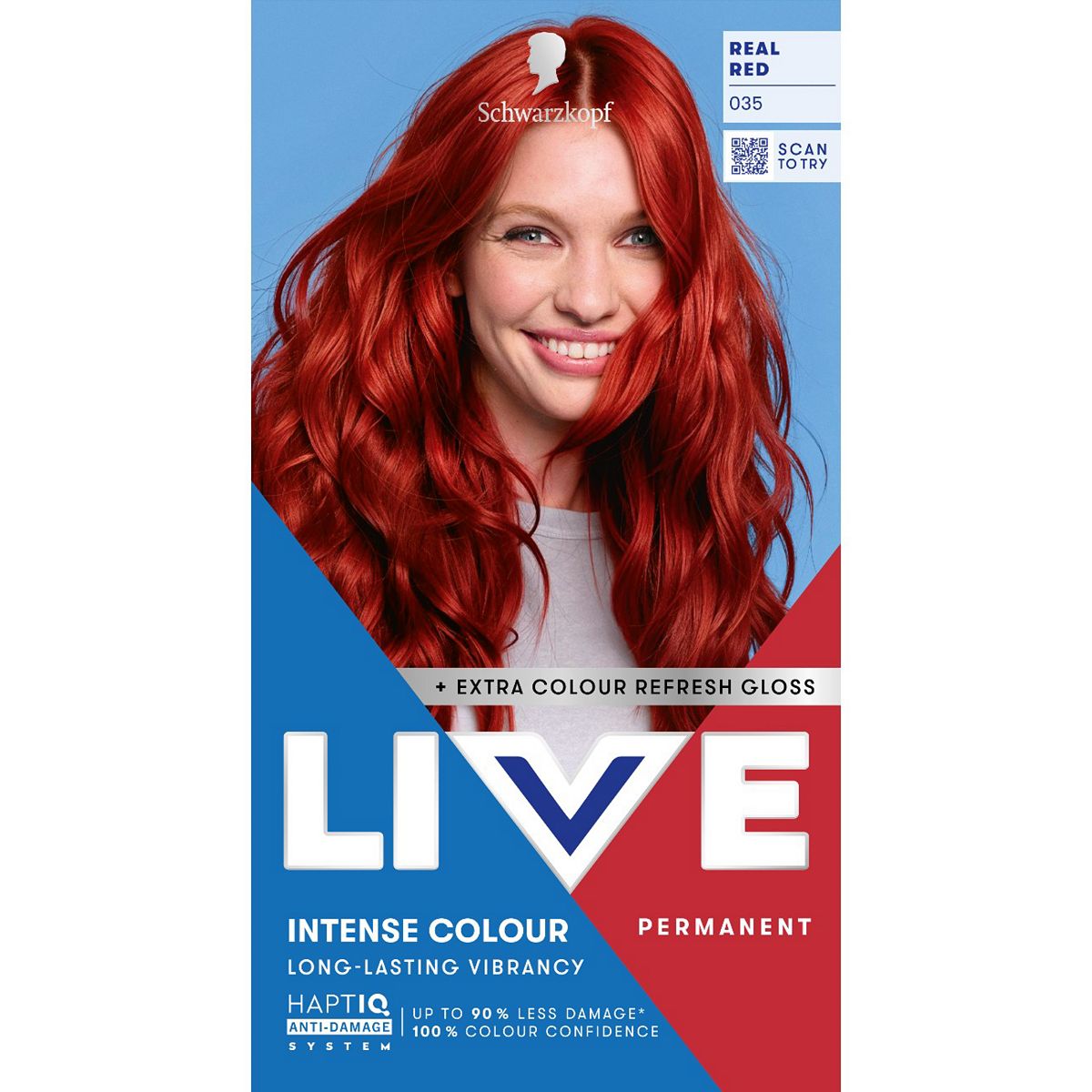 Schwarzkopf Live Intense Colour 035 Real Red Permanent Hair Dye