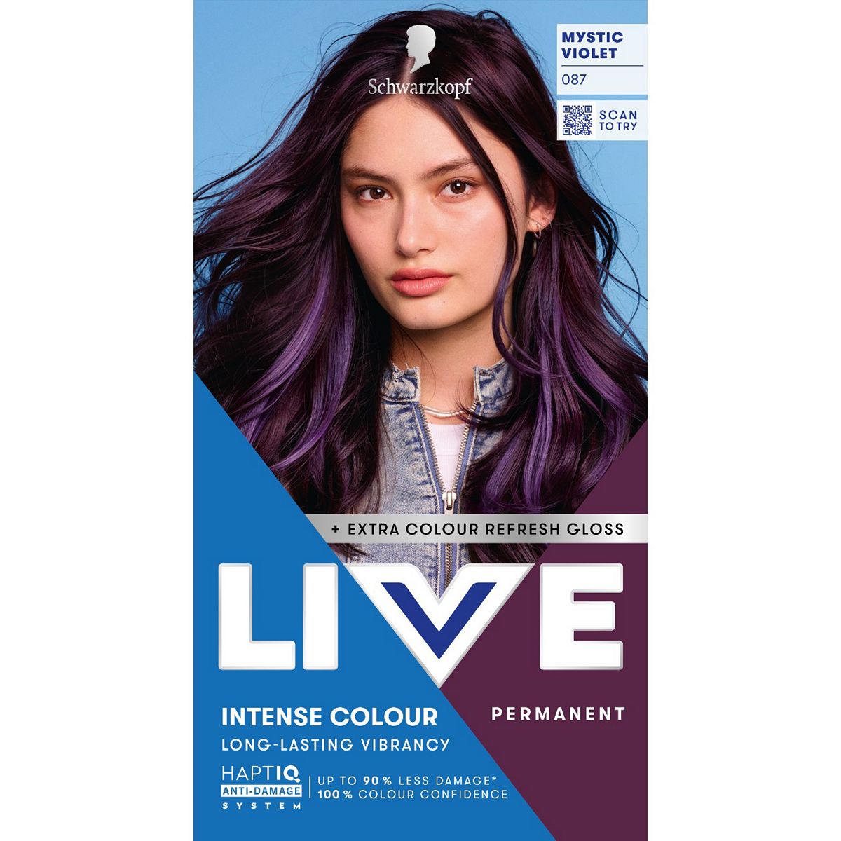 Schwarzkopf Live Intense Colour 087 Mystic Violet Permanent Hair Dye