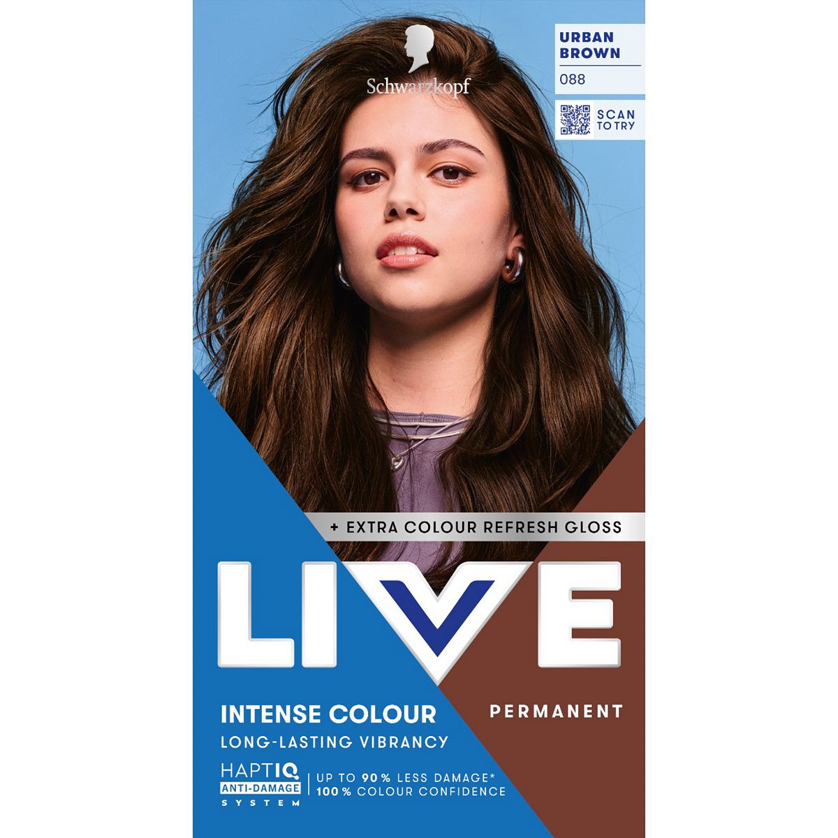 Schwarzkopf Live Intense Colour 088 Urban Brown Permanent Hair Dye
