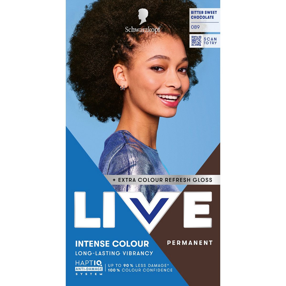 Schwarzkopf Live Intense Colour 089 Bitter Sweet Chocolate Permanent Hair Dye