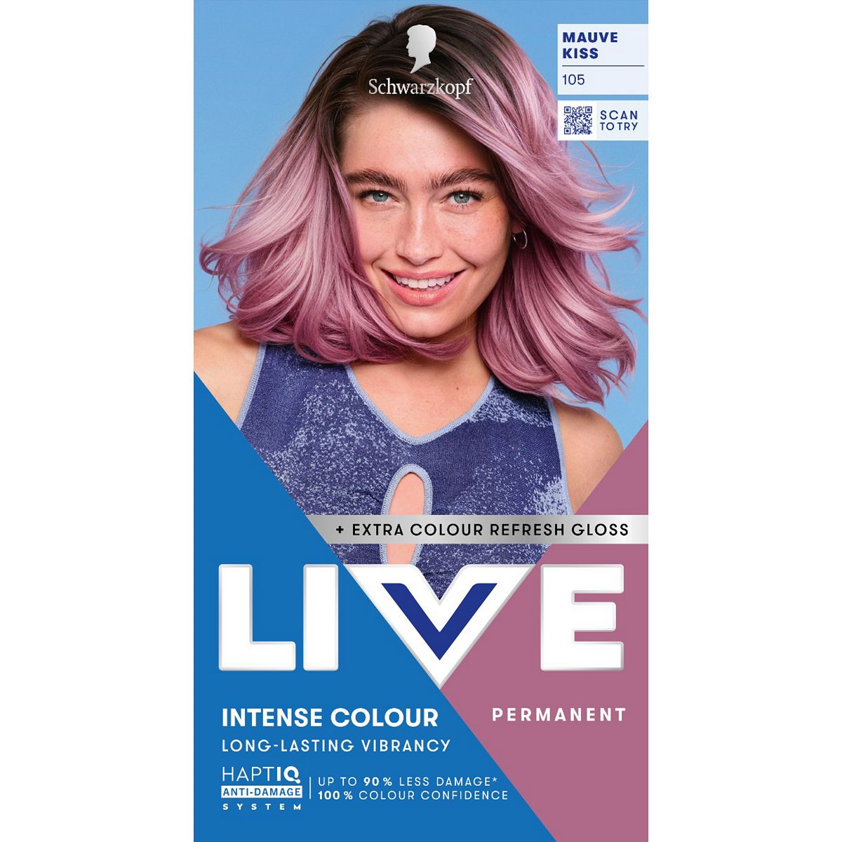 Schwarzkopf Live Intense Colour 105 Mauve Kiss Permanent Hair Dye