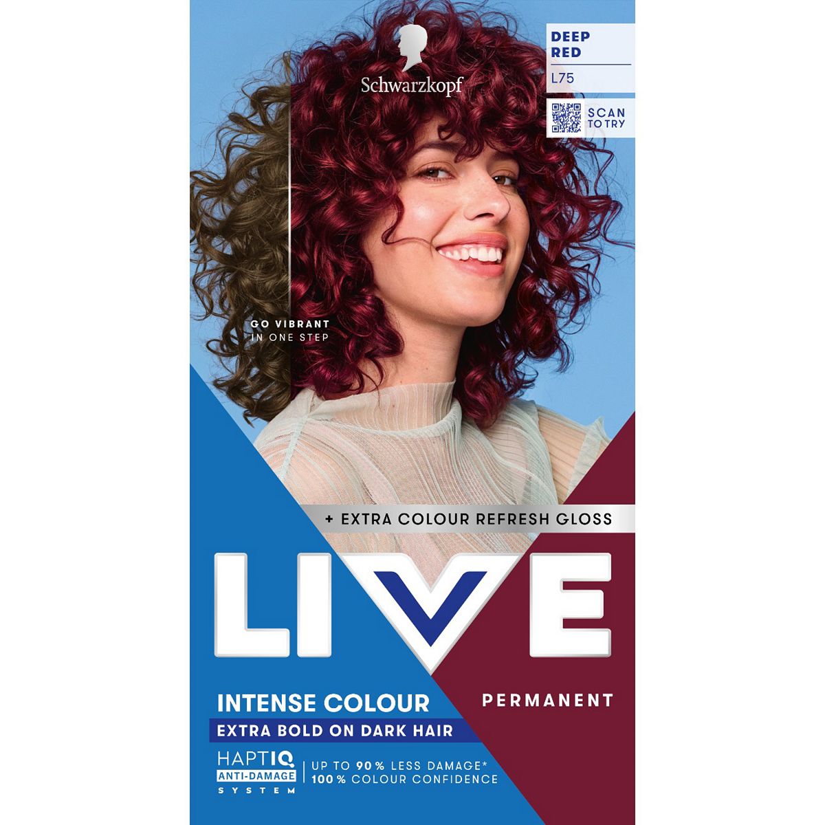 Schwarzkopf Live Intense Colour L75 Deep Red Permanent Hair Dye