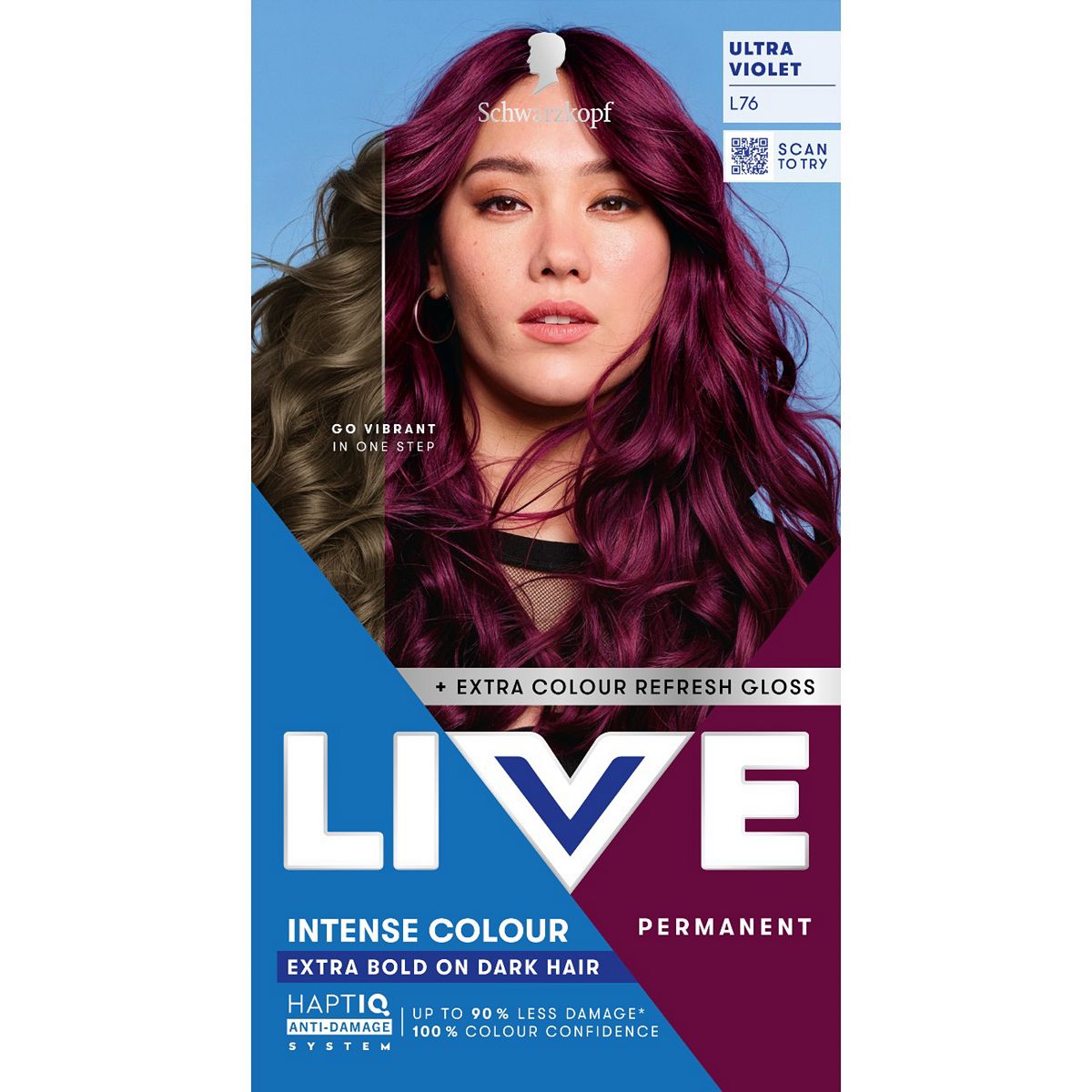Schwarzkopf Live Intense Colour L76 Ultra Violet Permanent Hair Dye