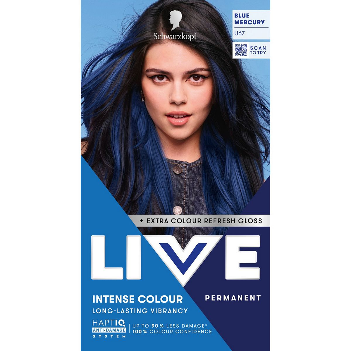 Schwarzkopf Live Intense Colour U67 Blue Mercury Permanent Hair Dye