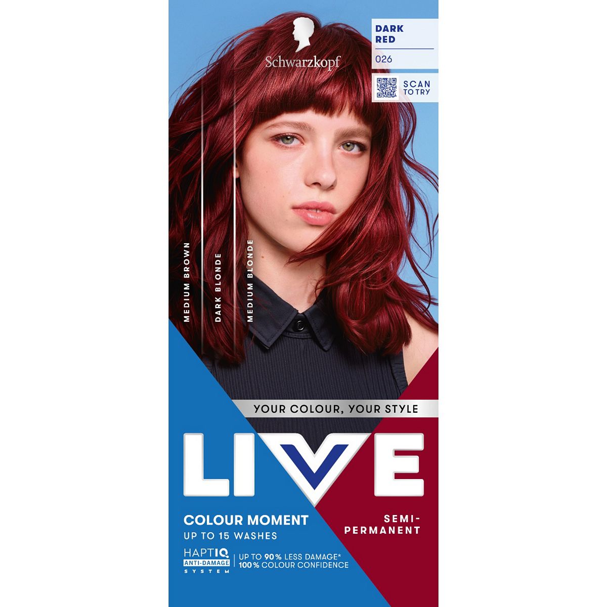 Schwarzkopf Live Colour Moment 026 Dark Red Semi-Permanent Hair Dye
