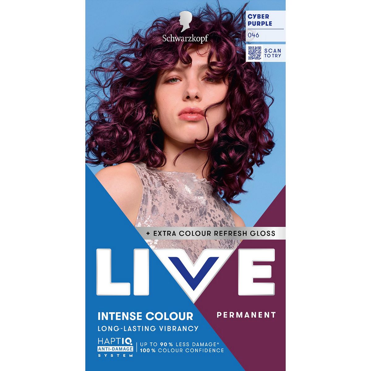 Schwarzkopf Live Intense Colour 046 Cyber Purple Permanent Hair Dye
