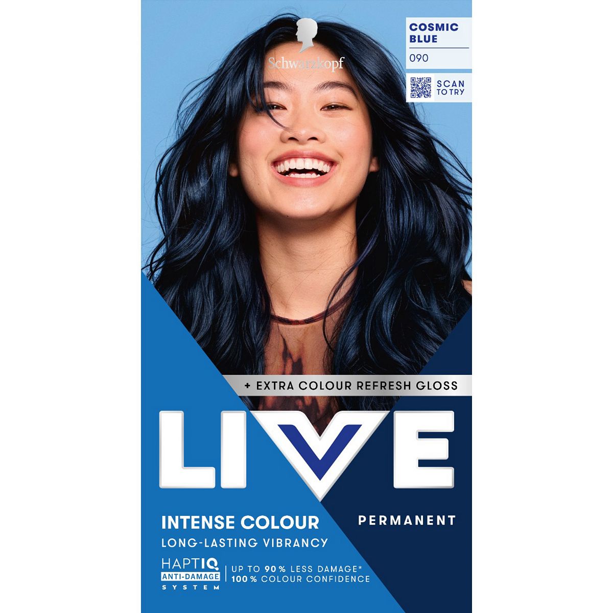 Schwarzkopf Live Intense Colour 090 Cosmic Blue Permanent Hair Dye