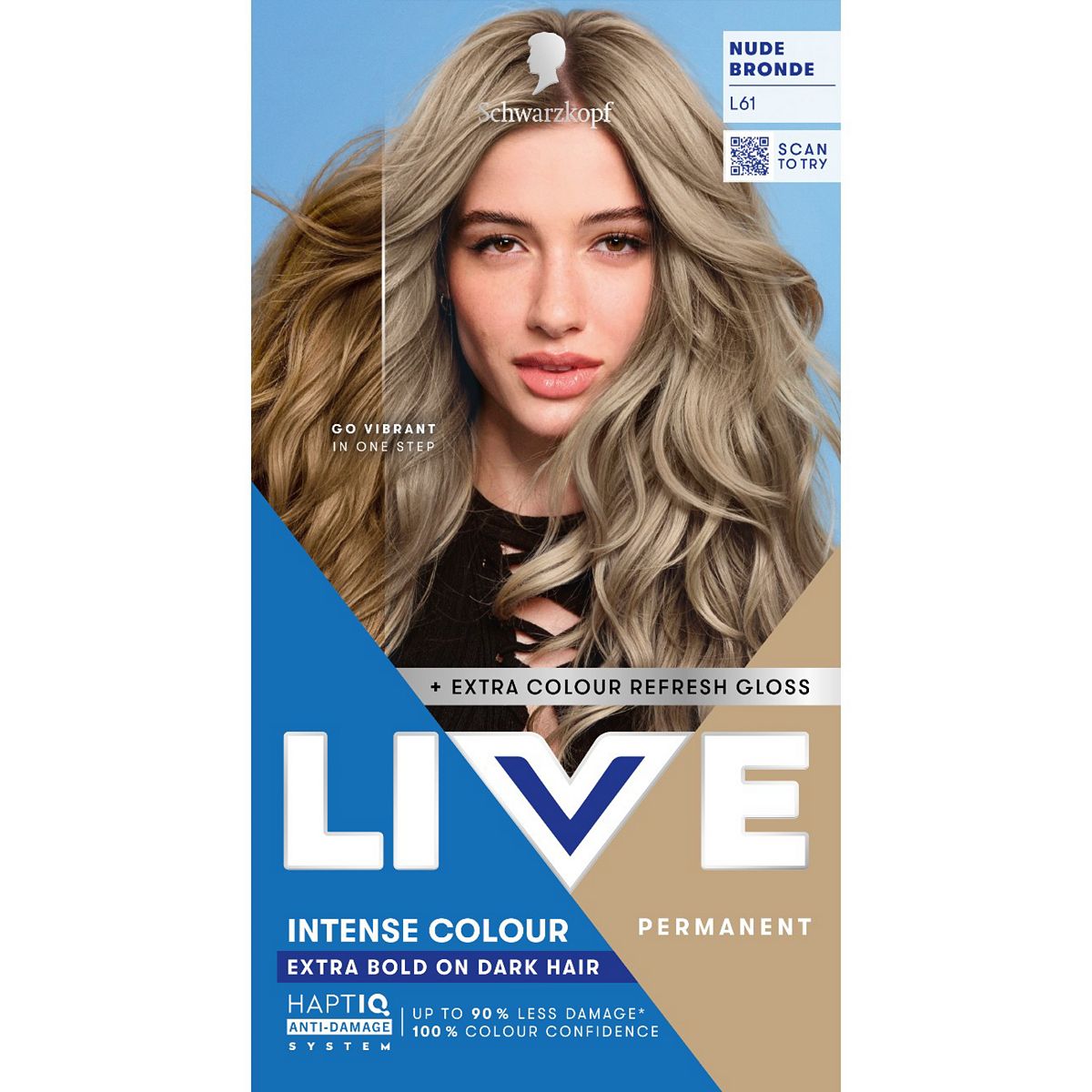 Schwarzkopf Live Intense Colour L61 Nude Bronde Permanent Hair Dye