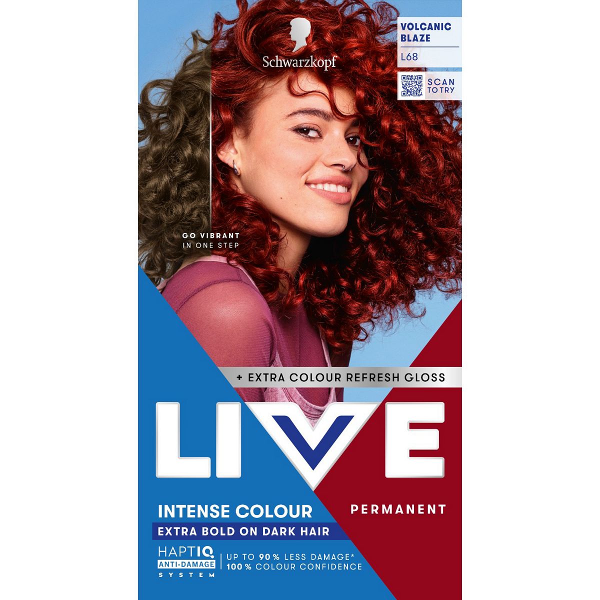 Schwarzkopf Live Intense Colour L68 Volcanic Blaze Permanent Hair Dye