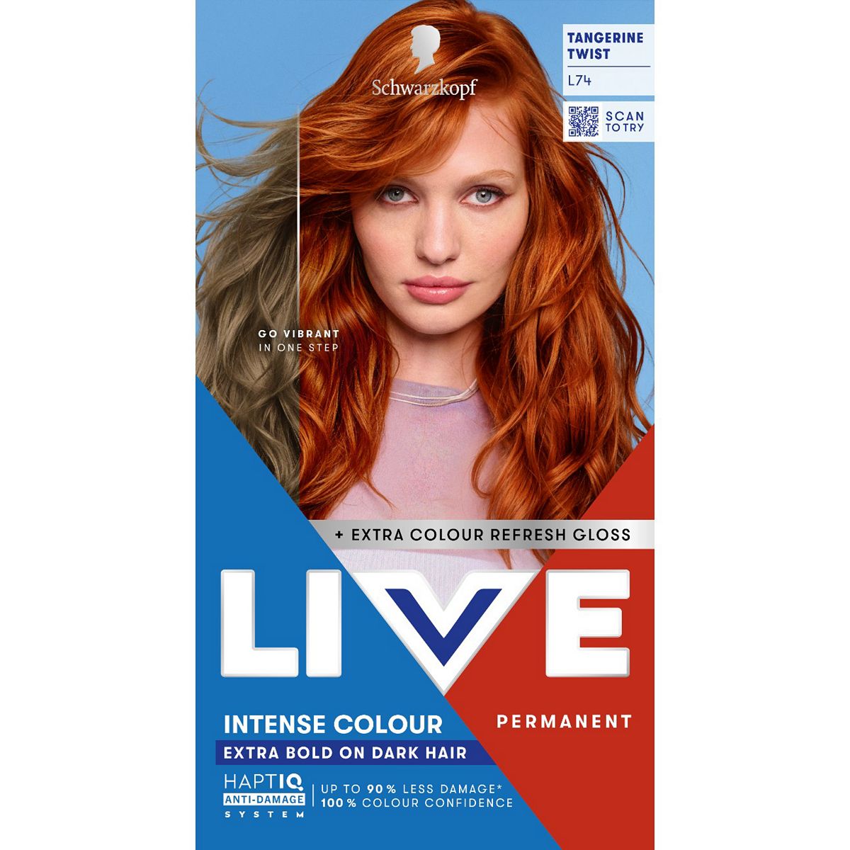 Schwarzkopf Live Intense Colour L74 Tangerine Twist Permanent Hair Dye