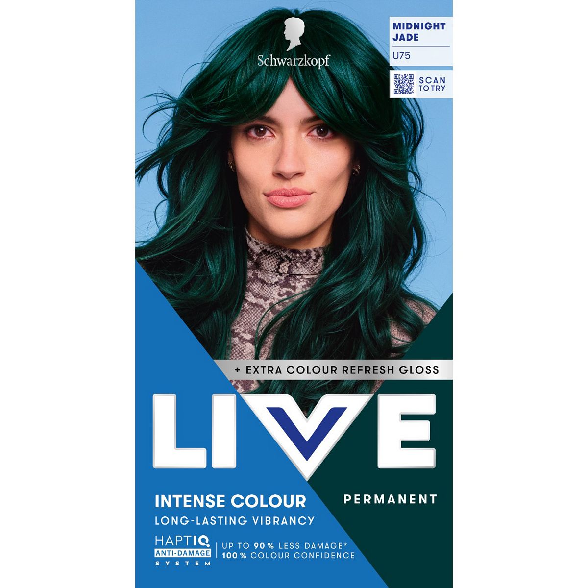 Schwarzkopf Live Intense Colour U75 Midnight Jade Permanent Hair Dye