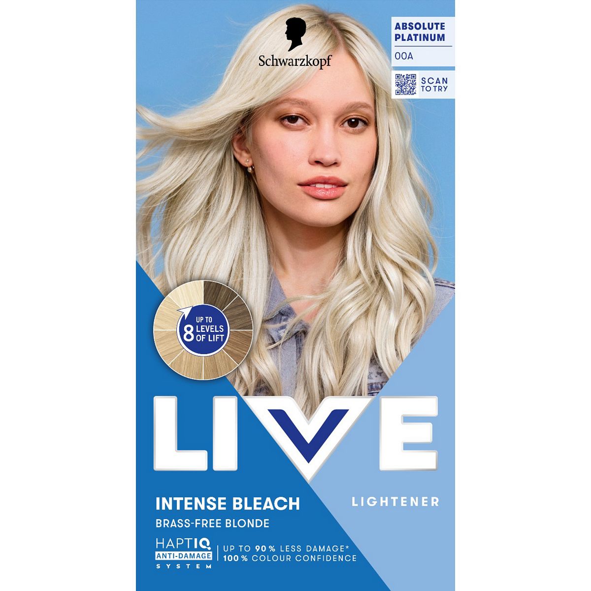 Schwarzkopf Live Intense Bleach 00A Absolute Platinum Hair Lightener