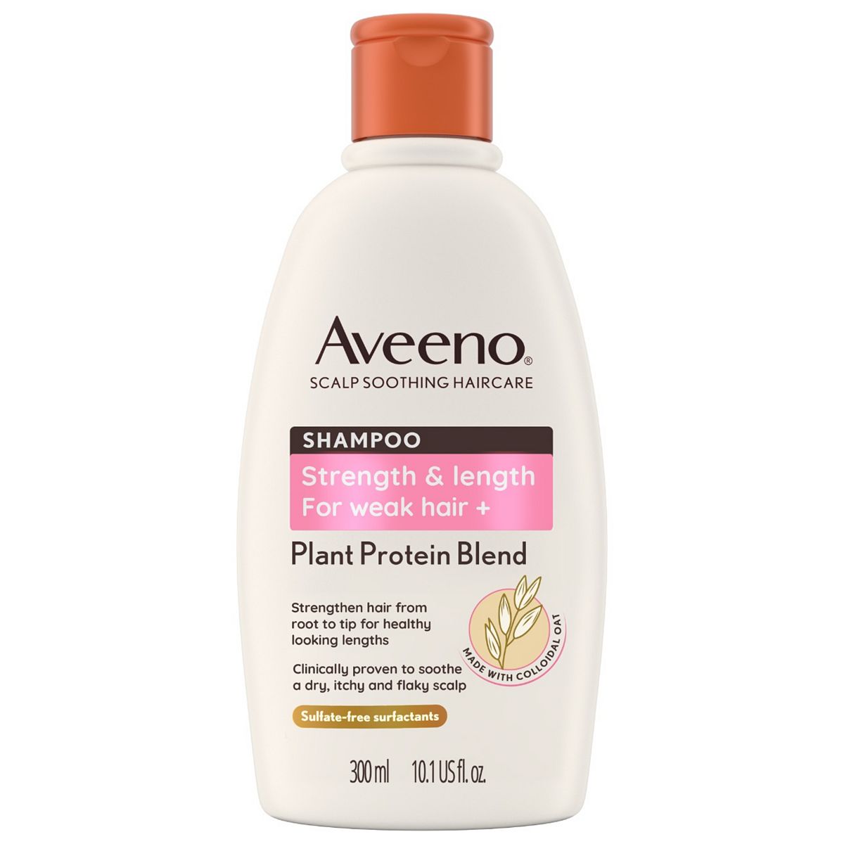Aveeno Haircare Strength And Length+ Plant Protein Blend Shampoo 300ml