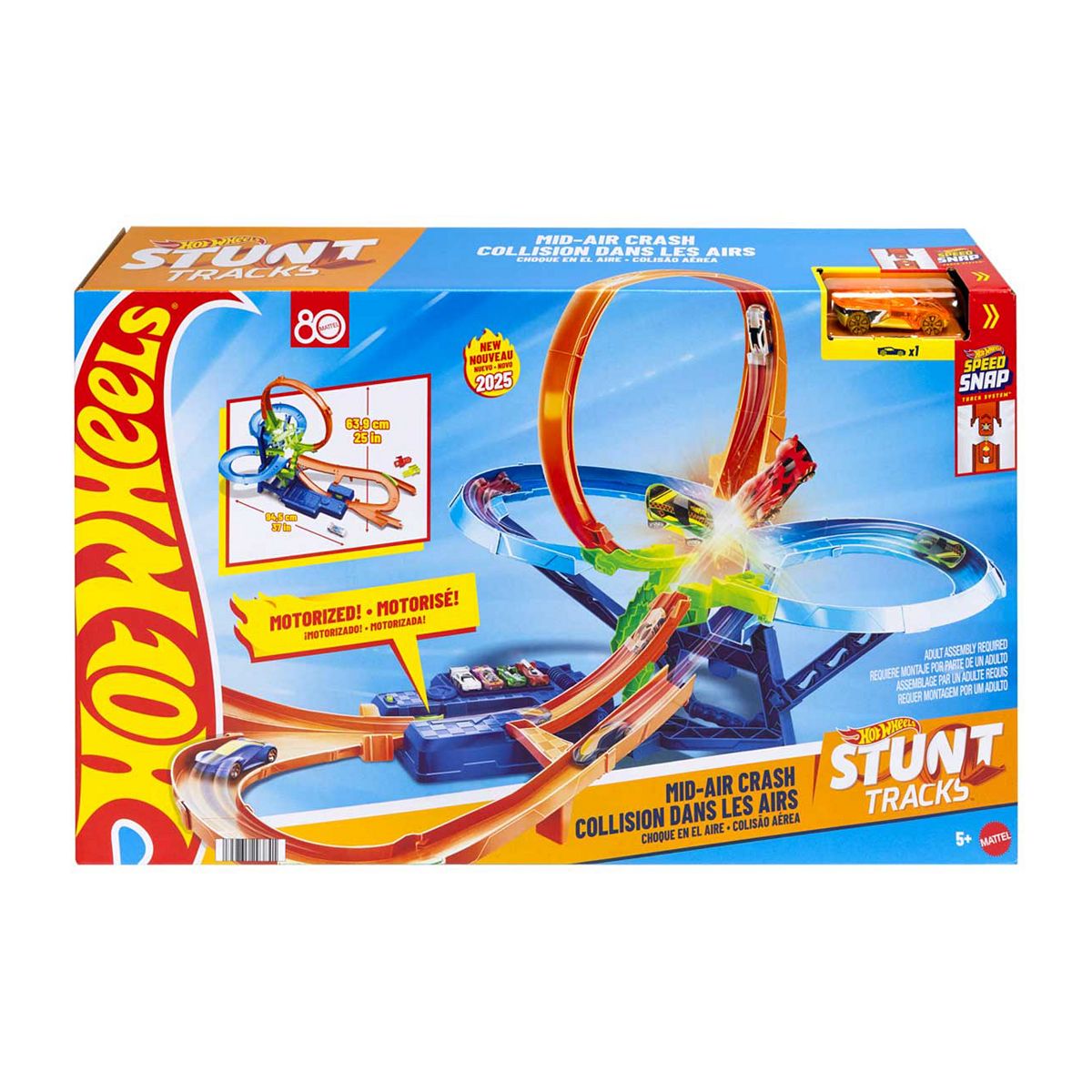 Hot Wheels Mattel Stunt Tracks Mid-Air Crash Playset