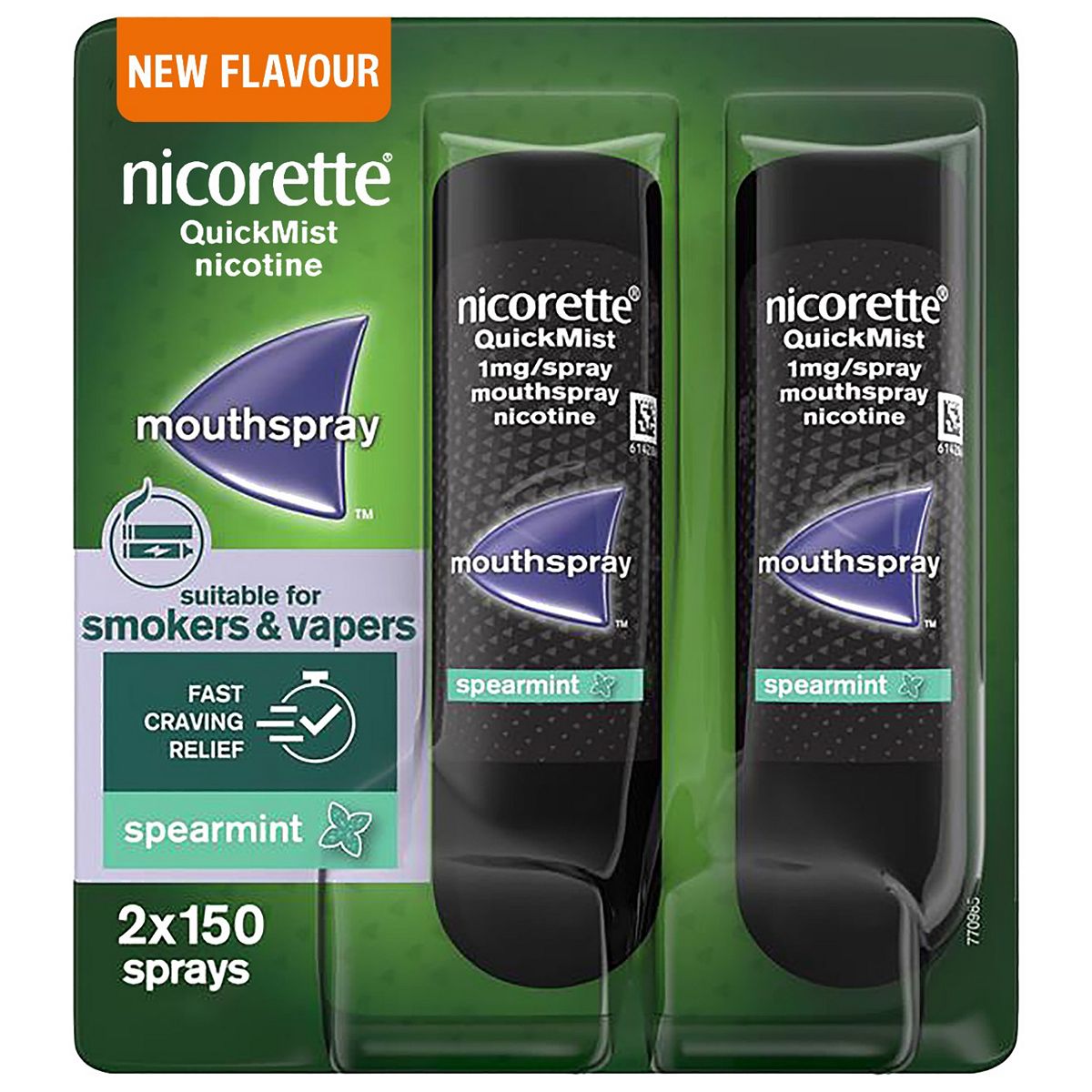Nicorette Quickmist Spearmint 1Mg/spray Mouthspray - 2 X 150 Sprays