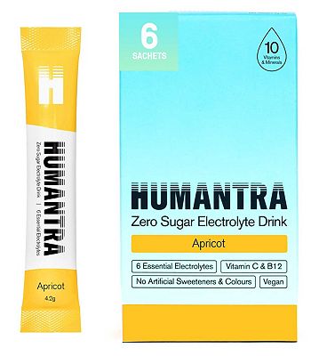 Click to view product details and reviews for Humantra Apricot Electrolyte Powder 6 X 42g Sachets.