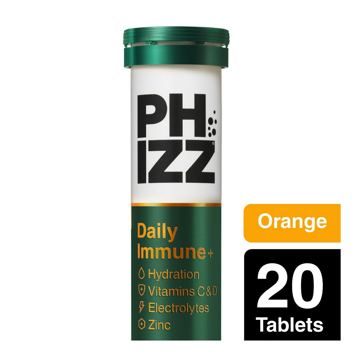 Phizz Daily Immune+ Orange Hydration, Electrolytes & Vitamins Effervescent Tablets X20