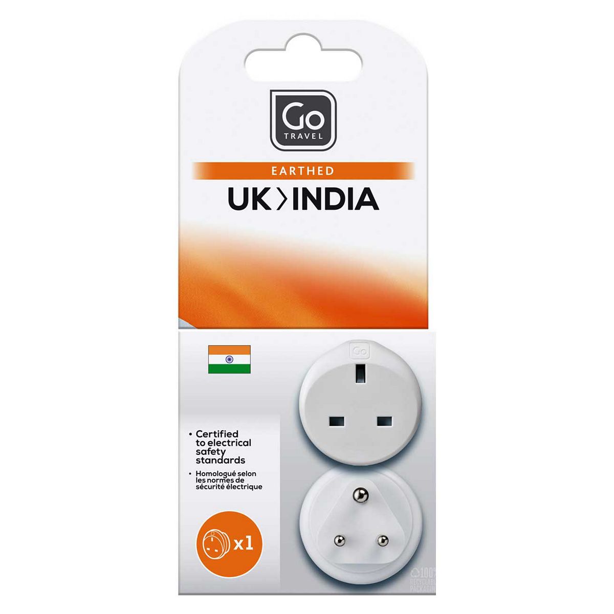 Go Travel Uk-India Adaptor