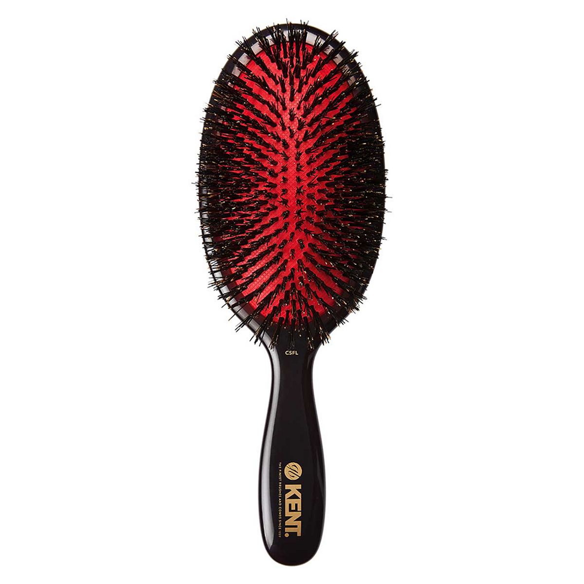 Kent Brushes Classic Shine Large Pure Black Bristle Hairbrush-Csfl