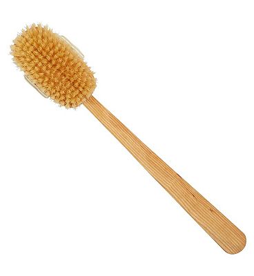 Click to view product details and reviews for Kent Brushes Luxury Ash Pure White Bristle Bath Brush With Detachable Head Fd3.