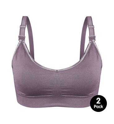 Ana Wiz Soft & Comfortable Large Wireless Nursing Bra 2Pc Mauve