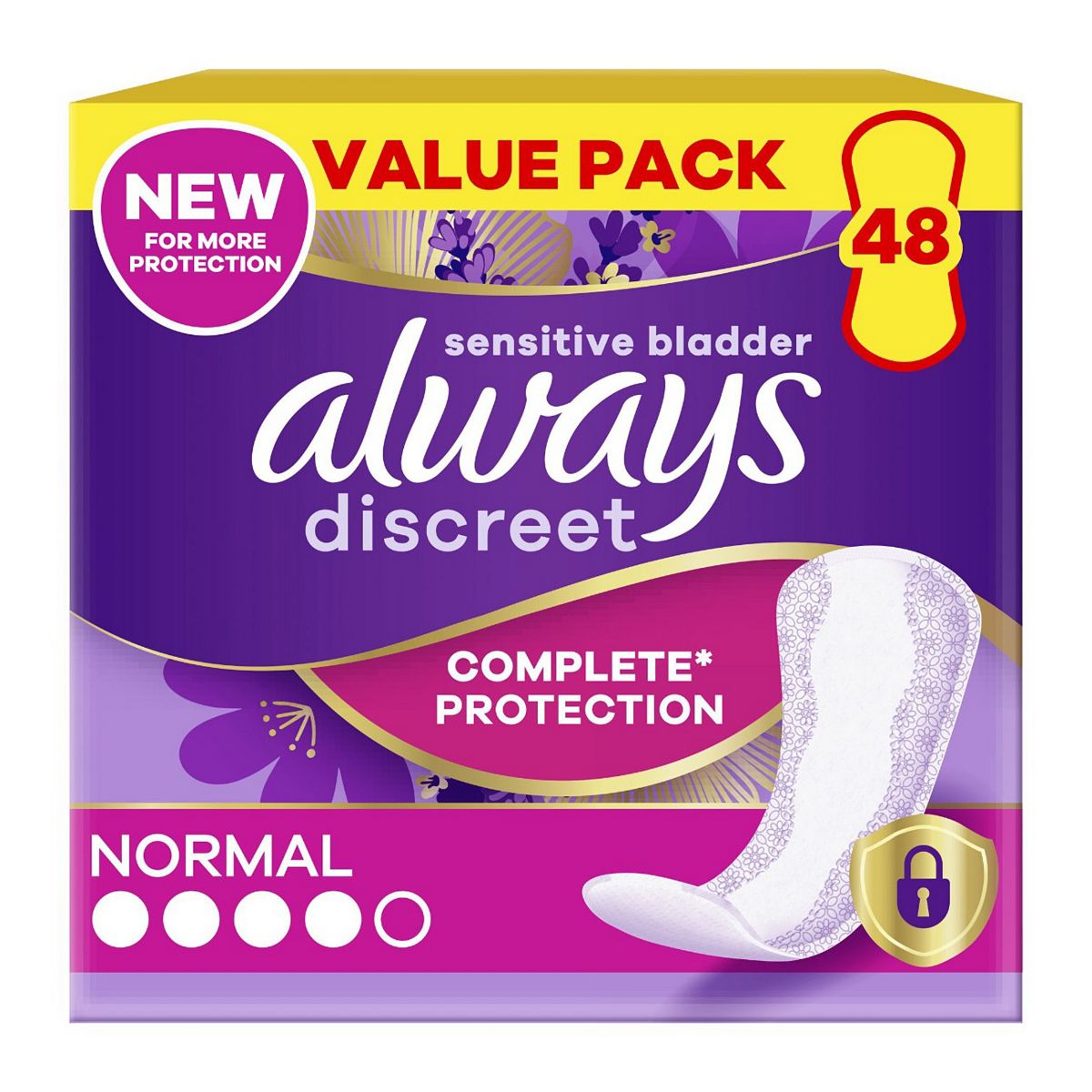 Always Discreet Incontinence Liners Normal X48