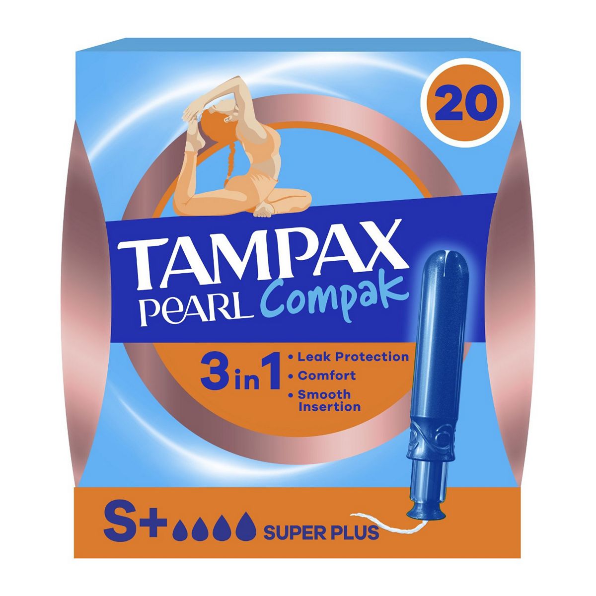 Tampax Pearl Compak Super Plus Tampons With Applicator X20