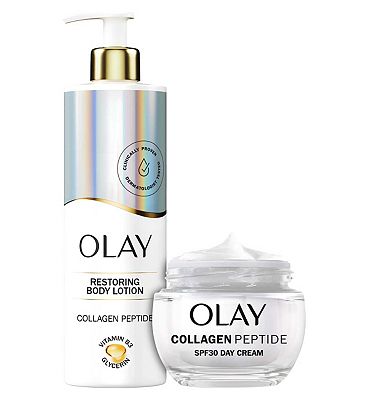 Click to view product details and reviews for Olay Collagen Peptide Restoring Bundle Body Lotion 500ml Spf30 Day Cream 50ml.